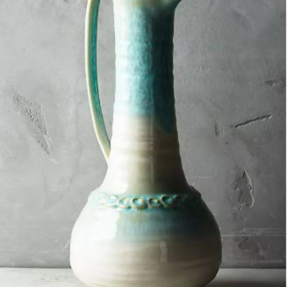 Anthropologie Primavera pitcher (ombre cream / blue glazed)